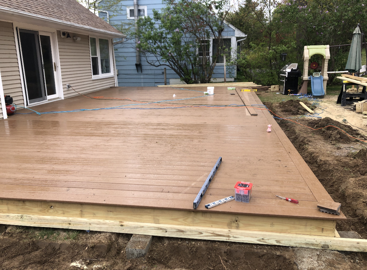 Lemus deck installation in progress.